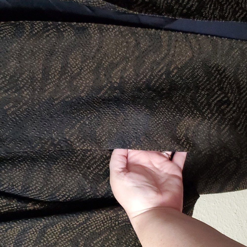 Eileen Fisher Size Large Silk Blend Jacquard Wave Blazer Jacket Black Brown - Picture 6 of 13
